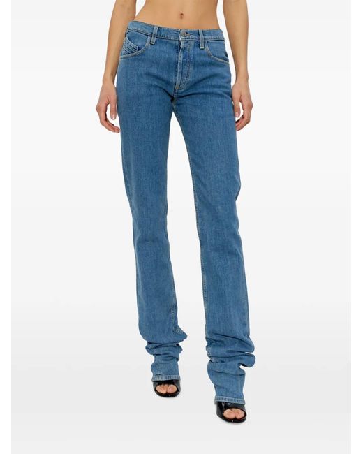 The Attico Blue Logo-Patch Jeans
