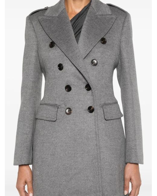 Tom Ford Gray Double-Breasted Coat
