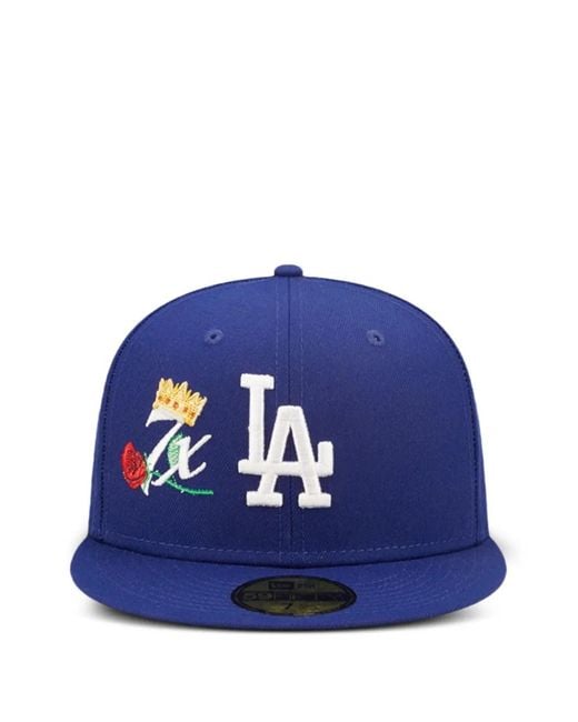 KTZ Blue X Mlb Los Angeles Dodgers Crown 7X Champs 59Fifty Fitted Hat for men