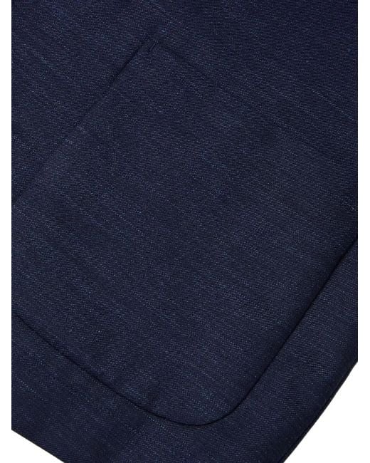Shanghai Tang Blue Frog-Button Jacket for men
