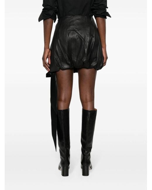 Helmut Lang Black Bubble Leather Mini Skirt