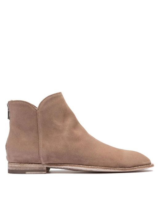 Officine Creative Brown Solitude Zip-Detail Suede Boots