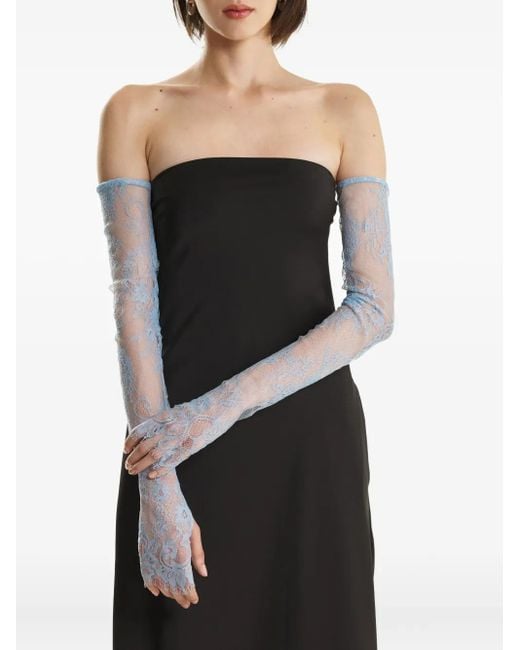 2310 STUDIO Black Lace-Trimmed Gloves