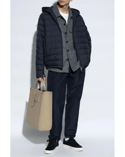 Moncler Blue Logo-Patch Trousers for men