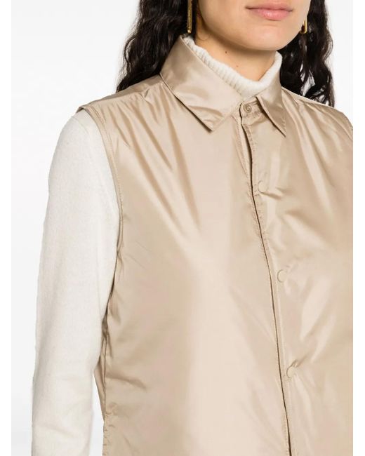 Aspesi Natural Shimmer Press-Stud Fastening Gilet