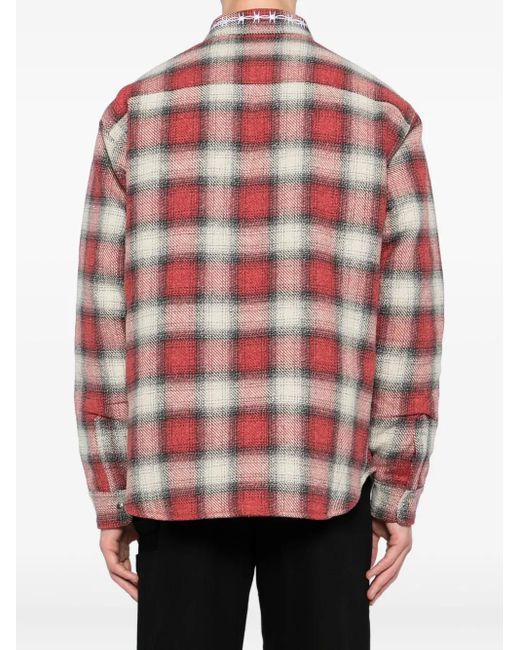 Warren Lotas Red Plaid Shirt Jacket for men