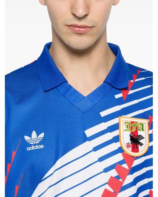 Adidas Blue T-Shirt Imprimé À Manches Longues for men