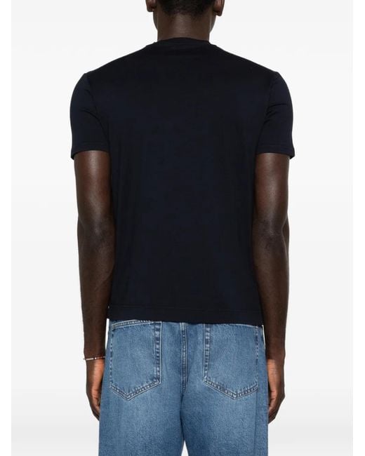 Fedeli Black Crew-Neck T-Shirt for men