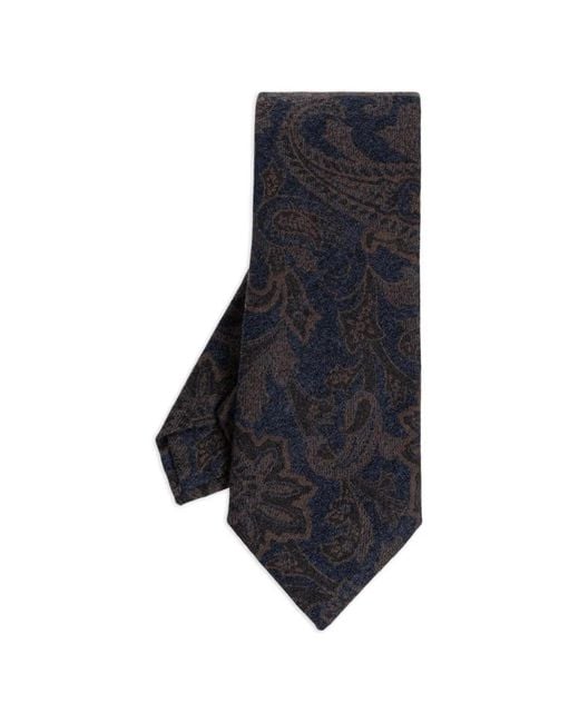 Etro Blue Paisley-Patterned Silk Tie for men