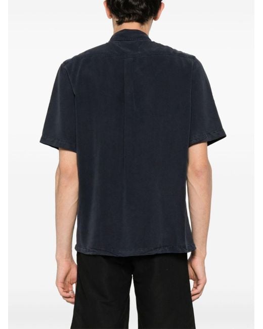 Samsøe & Samsøe Black Sataro Short-sleeve Lyocell Shirt for men