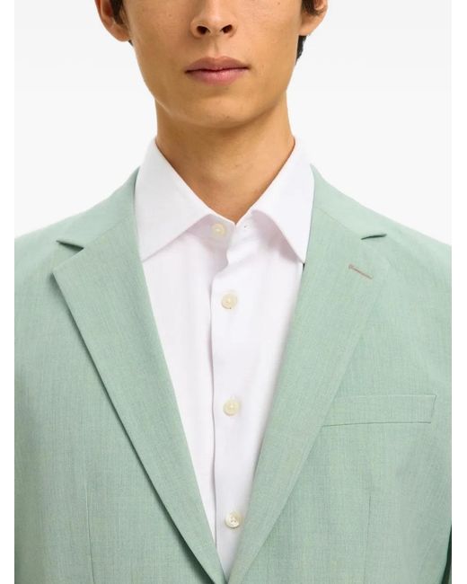 SELECTED Green Flap-Pockets Blazer for men