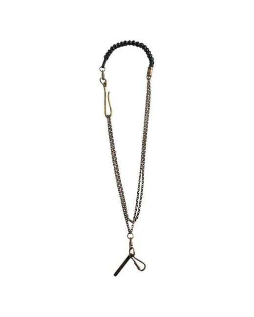 Ziggy Chen White Braided Double-Chain Lanyard