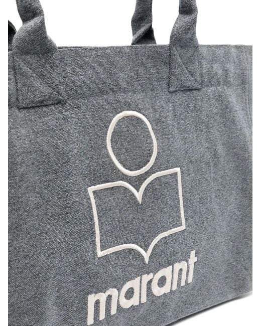 Isabel Marant Black 'Yenki Logo' Detail Canvas Tote Bag