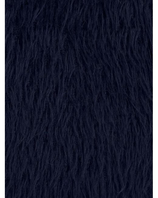 Etro Blue Brushed-Knit Cropped Cardigan