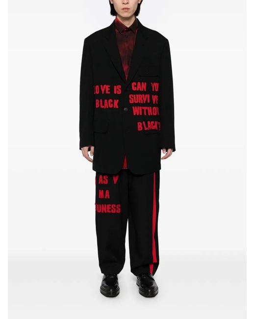 Yohji Yamamoto Black Patchwork Trousers for men
