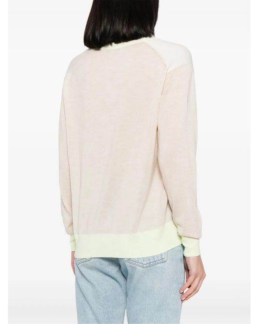 Maison Kitsuné Natural Baby Fox-Embroidered Wool Cardigan