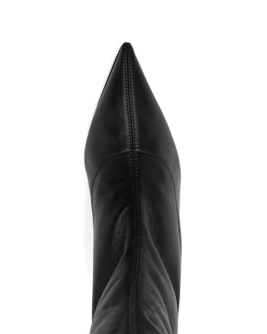 P.A.R.O.S.H. Black 60Mm Pointed-Toe Knee-High Boots