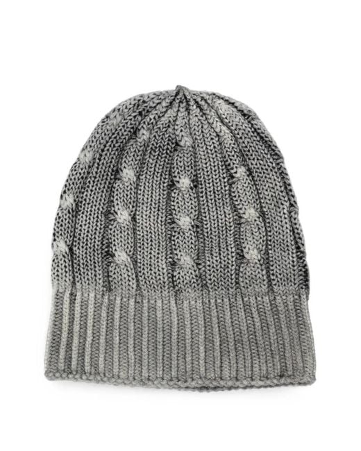 Avant Toi Gray Cable-Knit Beanie Hat for men