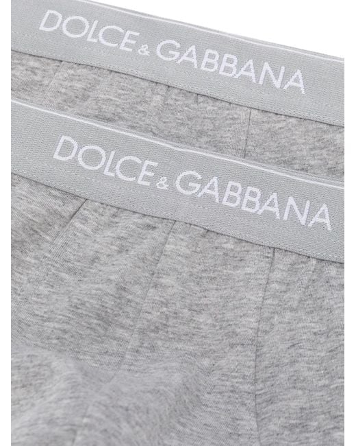 Dolce & Gabbana Gray Logo Briefs for men