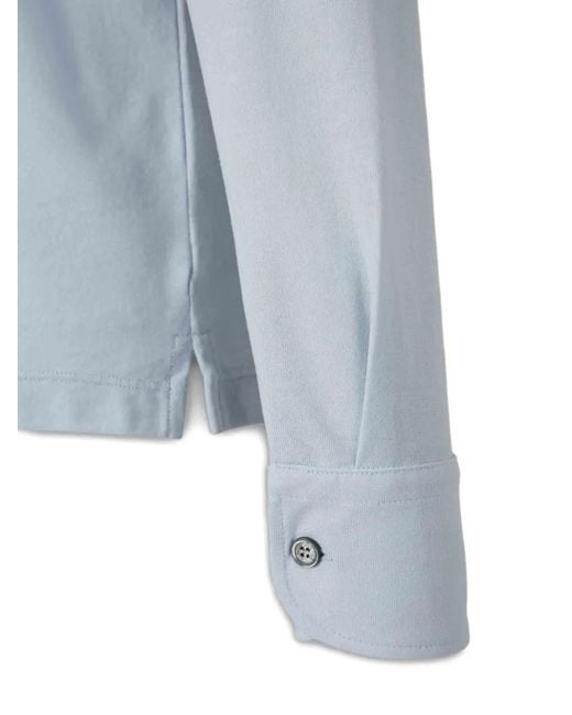 Zanone Blue Buttoned Long-Sleeve Shirt for men