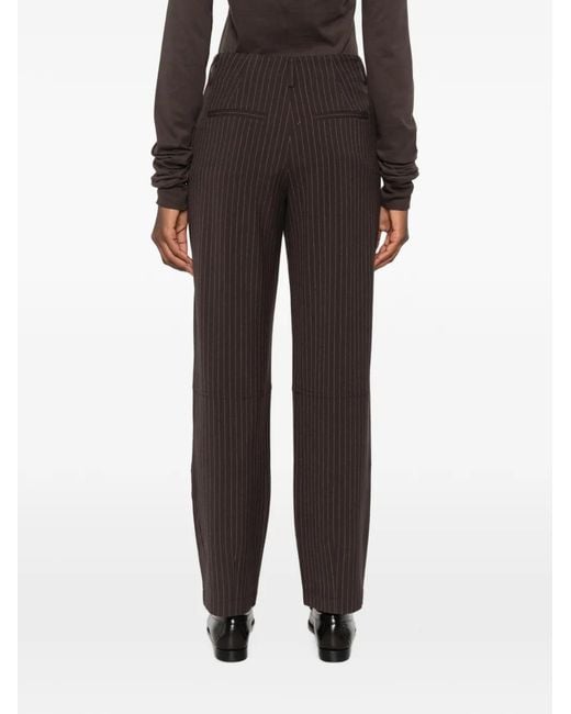 Yerse White Pinstripe-Pattern Trousers