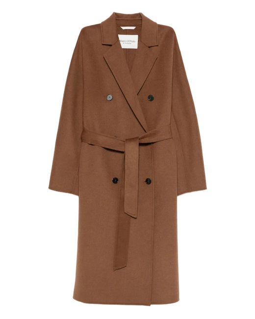 Marc O' Polo Brown Double-Breasted Belted Coat
