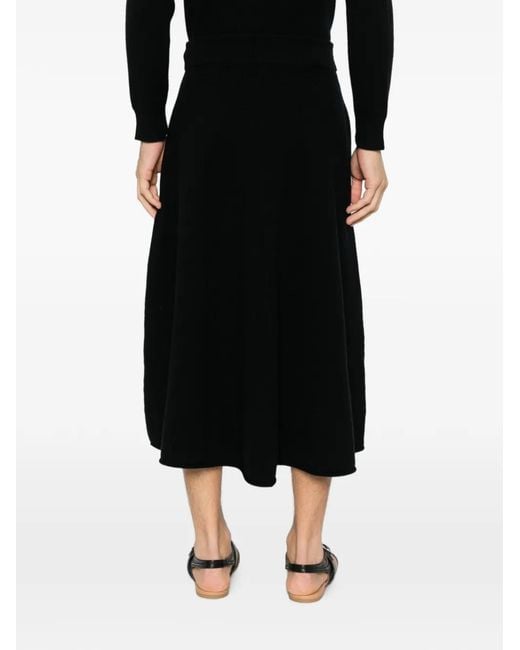 Extreme Cashmere Black Cashmere A-Line Skirt