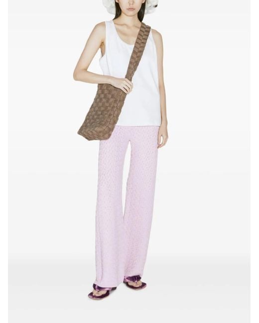 Isa Boulder Pink Cableweave Trousers