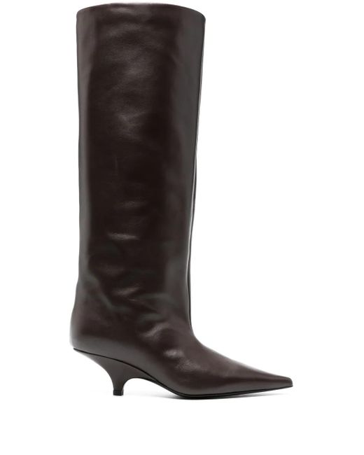 Totême  Brown 55Mm The Wedge-Heel Boots