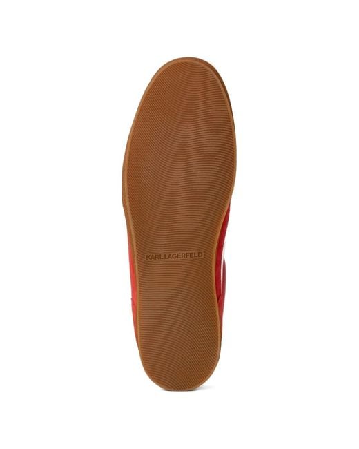 Karl Lagerfeld Red Kandidate Leather Sneakers