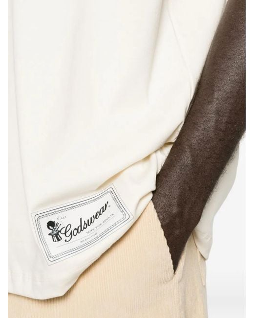 Gcds White Logo-Patch T-Shirt for men
