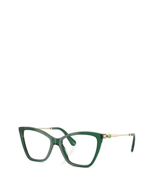 Swarovski Green Cat-Eye Glasses