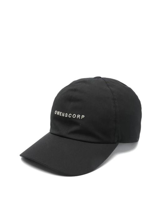 Rick Owens Black Embroidered-Detail Baseball Cap for men