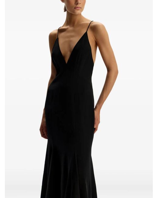 12 STOREEZ Black V-Neck Flared Dress