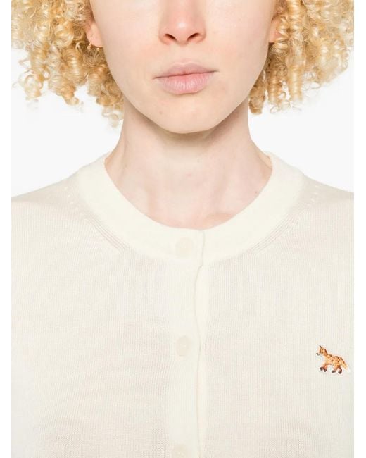 Maison Kitsuné White Fox-Motif Cardigan