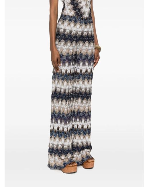Missoni White Zig Zag-Pattern Trousers