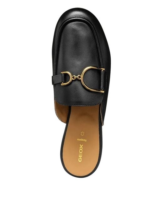 Geox Black Leather Flat Pumps