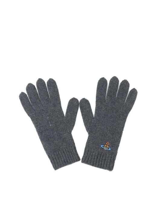 Vivienne Westwood Blue Orb-Appliqué Gloves