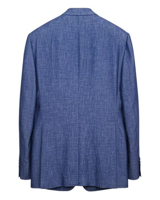 Tom Ford Blue Peak-Lapel Buttoned Blazer for men