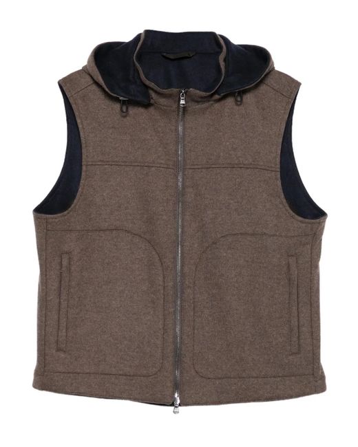 Barba Napoli Gilet Met Capuchon En Ritssluiting in het Brown voor heren
