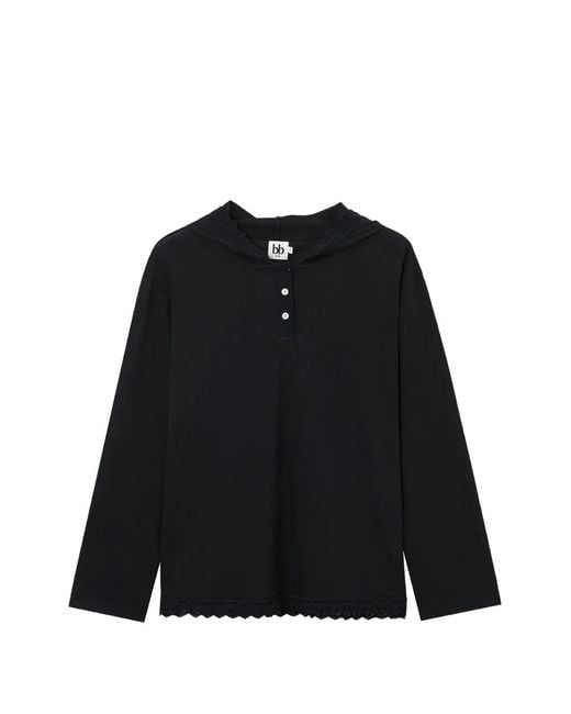 B+ AB Black Lacetrom Hooded Hoodie
