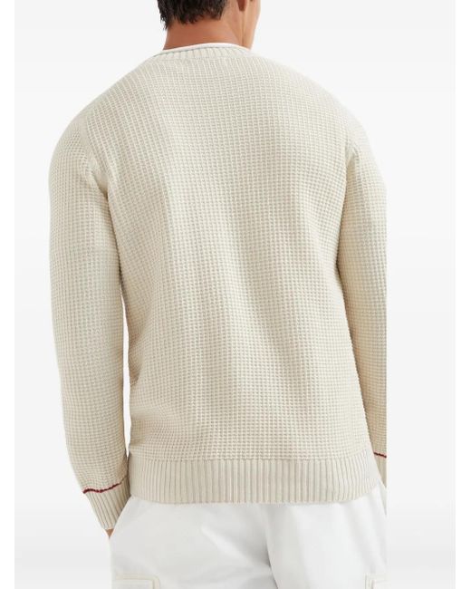 Brunello Cucinelli White Cotton Jumper for men