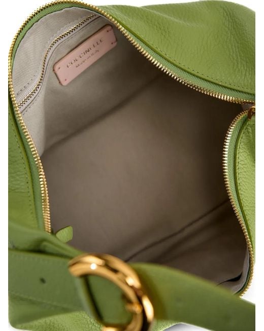 Coccinelle Green Grained Leather Shoulder Bag