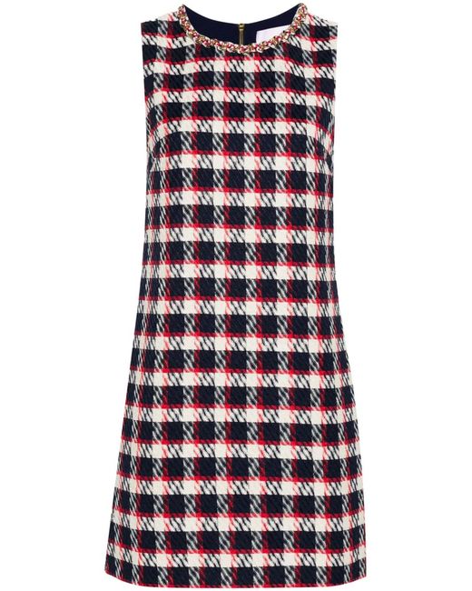 Carolina Herrera Red Chain-Collar Midi Dress