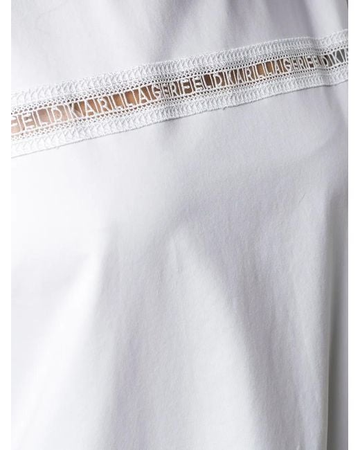Karl Lagerfeld White Puffy Sleeve T-Shirt