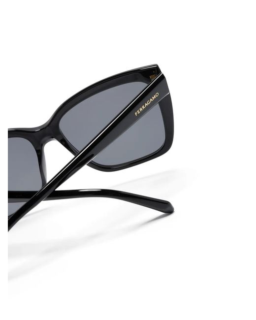 Ferragamo Eyewear Black Oversize-Frame Sunglasses