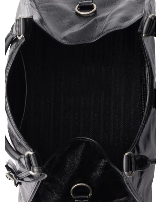 Prada Black Large Leather Tote Bag