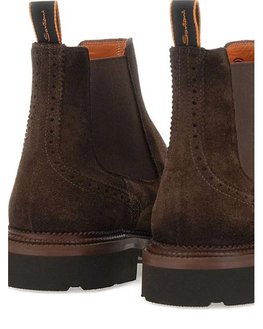 Santoni Brown Kalamaboot Chelsea Boots for men
