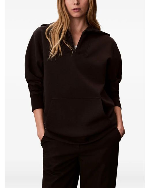 Calvin Klein Black Sweat Oversize À Col Zippé