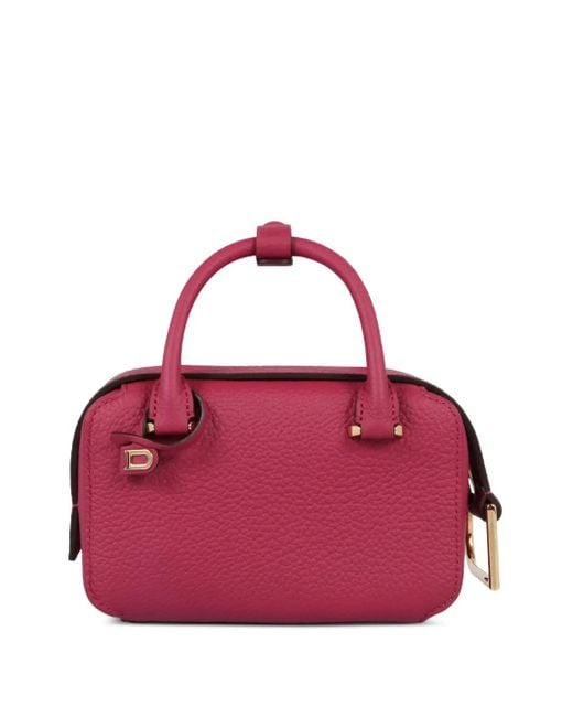 Delvaux Pink Nano Cool Box Leather Top-Zip Tote Bag
